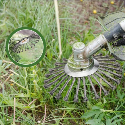 HASTHIP Weeder Head Grass Trimmer Head Replacement Stainless Steel Multi Prongs Weeder Blade Trimmer Head Universal Grass Trimmer Head, 8 inches Dia HASTHIP Weeder Head Grass Trimmer Head Replacement Stainless Steel Multi Prongs Weeder Blade Trimmer Head Universal Grass Trimmer Head, 8 inches Dia
